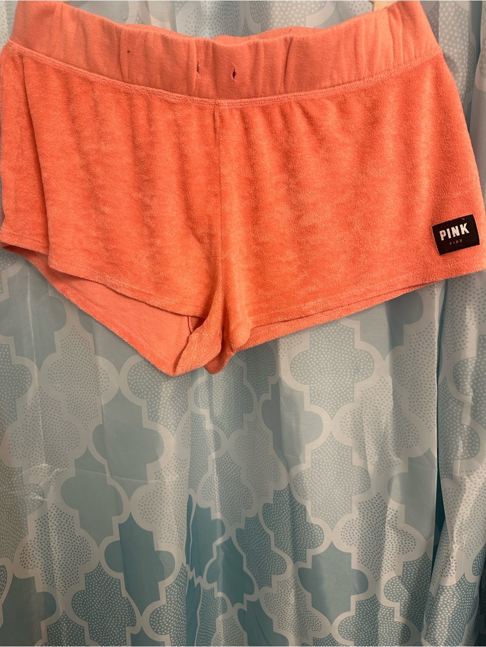 PINK Victoria's Secret Terry Cloth Lounge Shorts - Coral Size Large